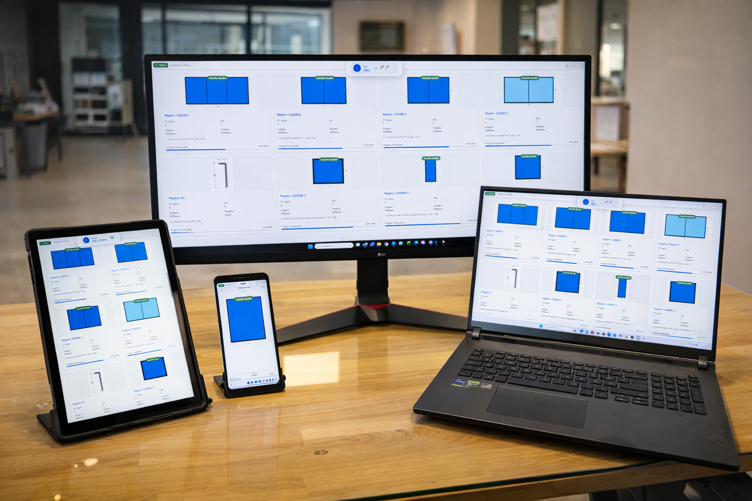 Synchronisation entre plusieurs appareils pour le suivi de production