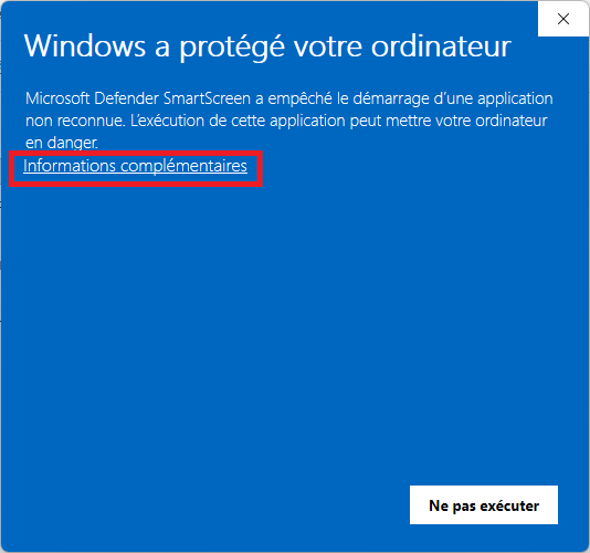 Windows SmartScreen — Informations complémentaires