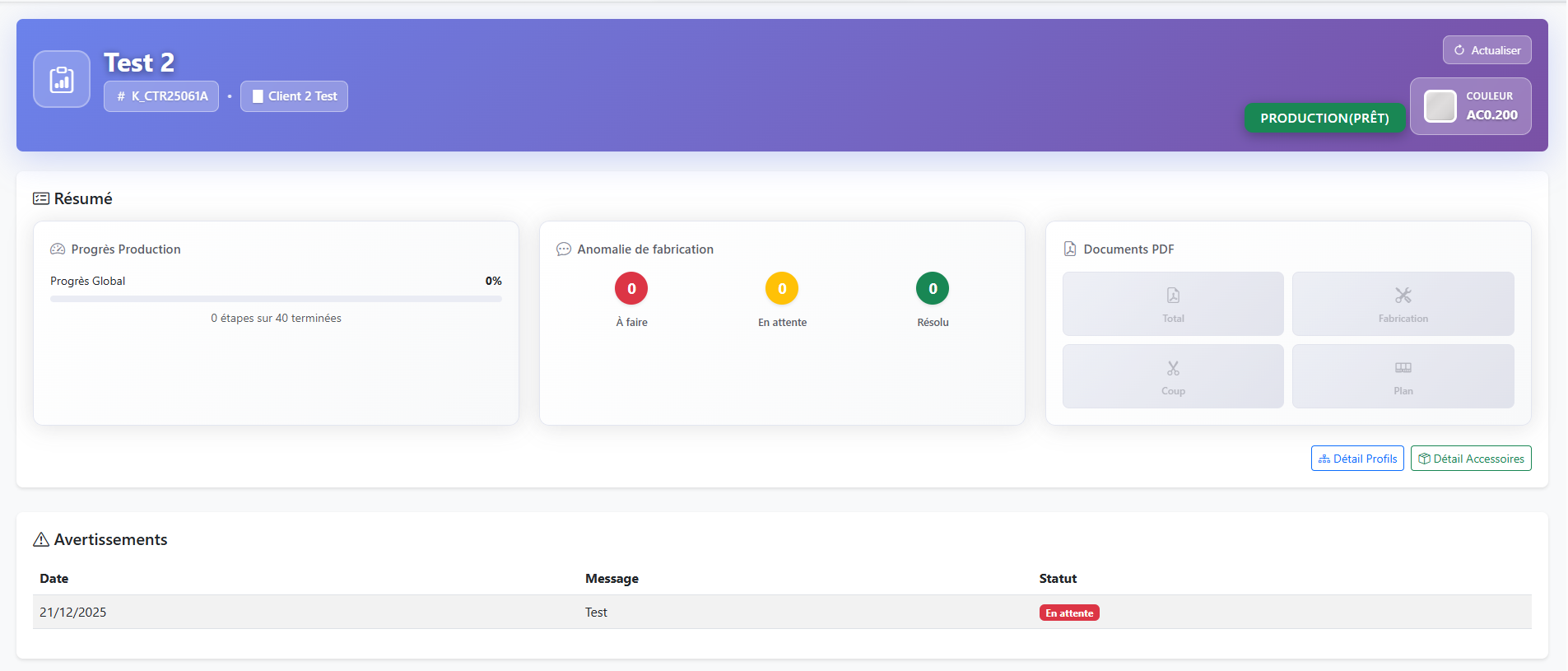 Capture d’écran — Résumé (détails de l’affaire)